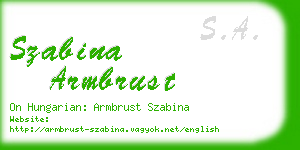 szabina armbrust business card